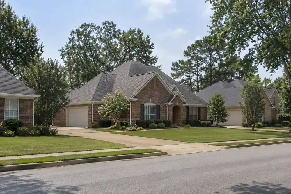 Illustration of a typical residential street in the Oakland, TN area